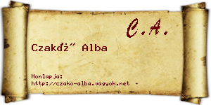 Czakó Alba névjegykártya